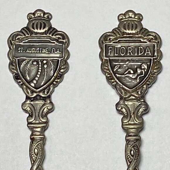 Florida Palm Tree ST Augustine, FLA Lady on Beach 4 3/4” Souvenir Spoons Klepa - Picture 2 of 10